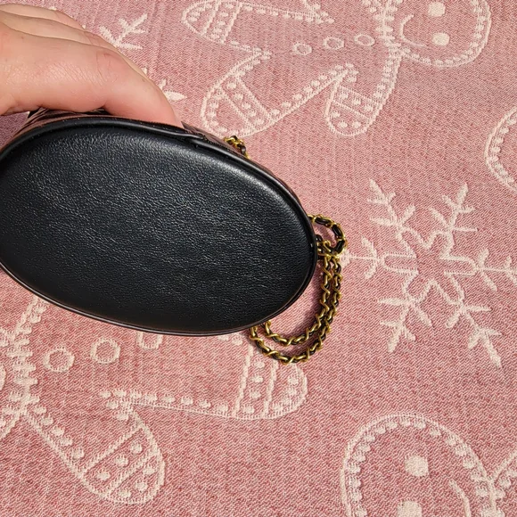 Black Quilted Mini Bag with Gold Accents - Picture 4 of 9